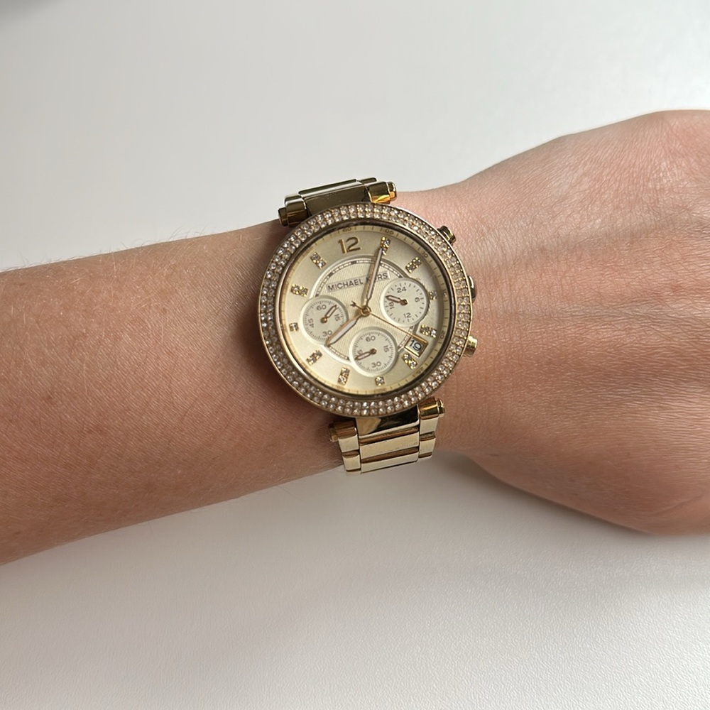 Women's Michael Kors Parker gold tone watch